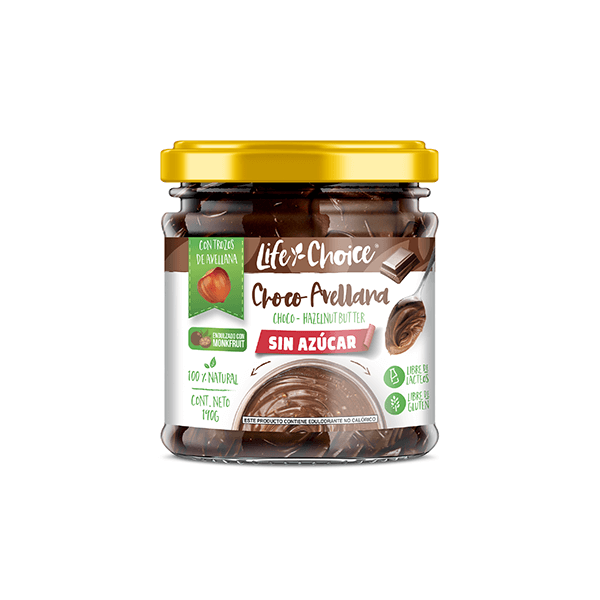 LIFE CHOICE CHOCO AVELLANA SIN AZUCAR 190 GR