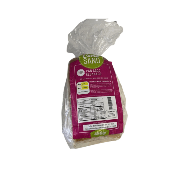 COME SANO PAN DE COCO REBANADO 450 GR
